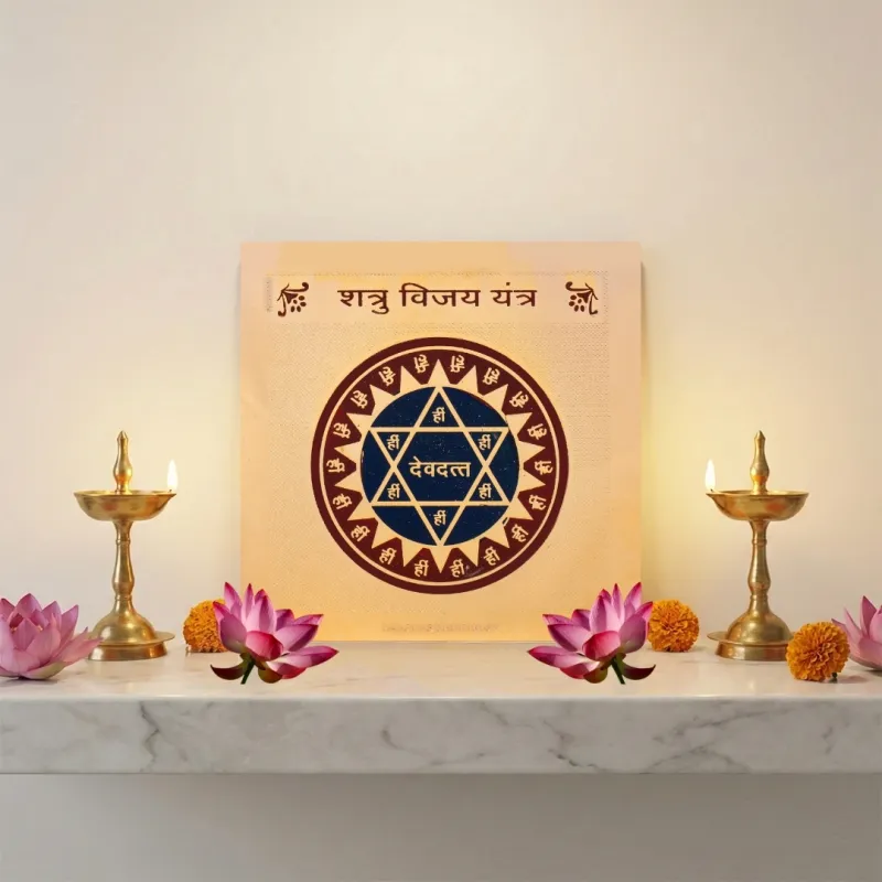 Gold Plated Shatru Vijay Yantra 